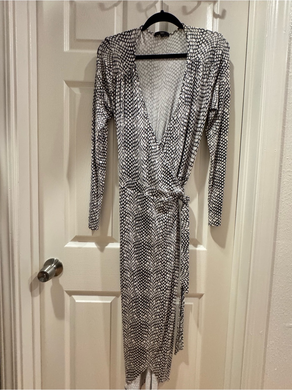 Tart Black & White Snake Print Wrap Dress SZ SML